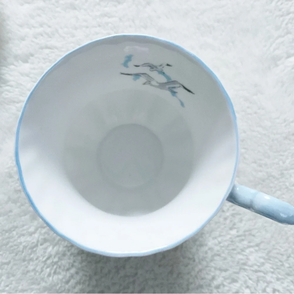 Queen’s Rosina Seagull Fluted Cup & Saucer England